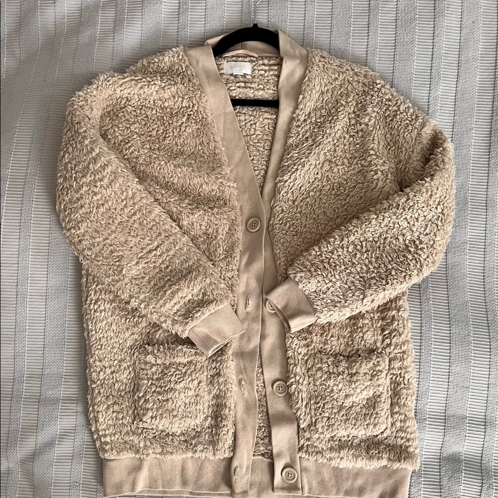 Teddy button down cardigan, Gap, size small